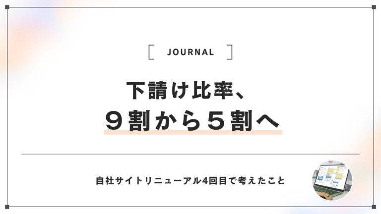 下請け比率9割から5割へ。Web制作会社が自社サイトリニューアルで考えたこと